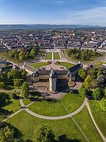Aerial view of Karlsruhe Palace with Palace Square, Karlsruhe, Baden-W$00FCrttemberg, Germany [IBR124629502]