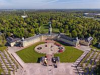 Aerial view of Karlsruhe Palace with Palace Square, Karlsruhe, Baden-W$00FCrttemberg, Germany [IBR124629503]