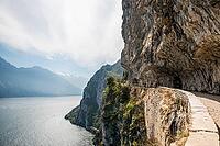 Cycle path and hiking trail, Via Ponale, Riva del Garda, Lake Garda, Trento, Trentino-Alto Adige, Italy [IBR124629527]