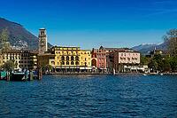 Picturesque village with colorful houses on the lake, Riva del Garda, Lake Garda, Trento, Trentino-Alto Adige, Italy [IBR124629533]