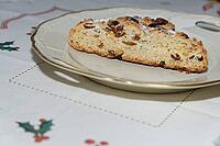 Dresden stollen on a plate, Krefeld, North Rhine-Westphalia, Germany [IBR124631261]