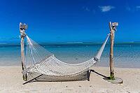 Hammock, cloud, sky, sea, sandy beach, nature, Le Morne, Mauritius [IBR124631272]