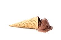Chocolate icecream on a white background [IBR124724840]