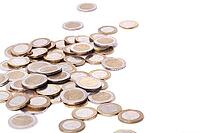 Heap of coins on a white background [IBR124724874]