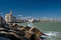 View of the old town with cathedral in Trani, Apulia, Italy [IBR124748867]