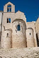 Back of the Chiesa d'Ognissanti church facing the port in Trani, Apulia, Italy, former church of the Templar Order [IBR124748868]