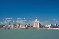 View of the old town with cathedral in Trani, Apulia, Italy [IBR124748876]