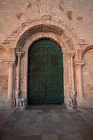 Entrance to Trani Cathedral, Puglia, Italy, relief [IBR124748880]