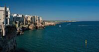 Polignano a Mare in Puglia, Italy, view of the old town and the Adriatic Sea, the Adriatic Sea, Volare [IBR124748882]