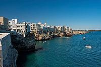 Polignano a Mare in Puglia, Italy, view of the old town and the Adriatic Sea, the Adriatic Sea, Volare [IBR124748884]