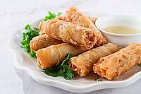 Pork nams, Vietnamese pancakes, rice paper stuffed, sunshine, with gnocchi sauce, no people [IBR124748968]