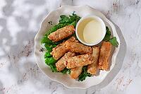 Pork nams, Vietnamese pancakes, rice paper stuffed, sunshine, with gnocchi sauce, no people [IBR124748997]