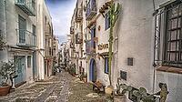 Traditional Architecture, Street Scene, Peñíscola, The Most Beautiful Villages in Spain, Costa de Azahar, Bajo Maestrazgo, Castellón, Comunidad Valenciana, Spain [IBR124794787]