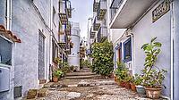 Traditional Architecture, Street Scene, Peñíscola, The Most Beautiful Villages in Spain, Costa de Azahar, Bajo Maestrazgo, Castellón, Comunidad Valenciana, Spain [IBR124794793]