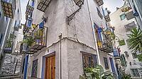 Traditional Architecture, Street Scene, Peñíscola, The Most Beautiful Villages in Spain, Costa de Azahar, Bajo Maestrazgo, Castellón, Comunidad Valenciana, Spain [IBR124794813]