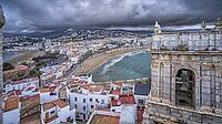 Panoramic View from the Castle, Peñíscola, The Most Beautiful Villages in Spain, Costa de Azahar, Bajo Maestrazgo, Castellón, Comunidad Valenciana, Spain [IBR124794825]