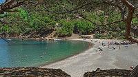 Cala Tuent, Escorca, Mediterranean Sea, Paraje Natural de la Sierra de Tramuntana, UNESCO World Heritage Site, Mallorca, Islas Baleares, Spain [IBR124794835]