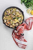 Traditional italian seafood pasta with clams Spaghetti alle Vongole [IBR124817886]