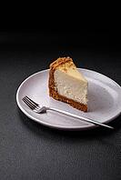 Food, Delicious sweet cheesecake cake on textured concrete background. Delicious breakfast dessert [IBR124842023]