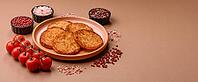 Potato hash browns, a cooked vegetable breakfast food. Potato hash browns as a food background for your design [IBR124865323]
