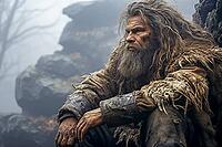 Stone Age Man, Stone Age Man in Nature, Generative AI, AI Generated [IBR124891341]