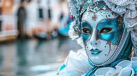 Mysteriously masked woman at carnival in Venice, Italy, Generative AI, AI generated [IBR124891362]