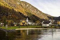 Norway Modalen, Mo church on Mostraumenfjord [IBR124897426]
