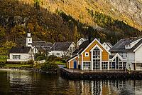 Norway Modalen, Mo church on Mostraumenfjord [IBR124897432]