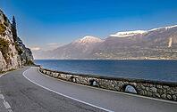 State road Gardesana Occidentale on the western steep shore of Lake Garda, Lombardy, Italy [IBR124898932]