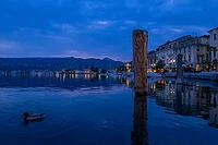 Evening on the Lungolago lakeside promenade in Salo on Lake Garda, Lago di Garda, Lombardy, Italy [IBR124898958]