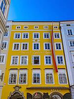 Mozart birthplace in Getreidegasse, city of Salzburg, Austria [IBR124898991]
