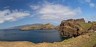 Cliff landscape by the sea, Ponta de Sao Lourenco, landscape at the eastern end of the island, Madeira Island, Portugal [IBR124899444]