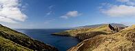 Cliff landscape by the sea, Ponta de Sao Lourenco, landscape at the eastern end of the island, panoramic picture, Madeira Island, Portugal [IBR124899450]