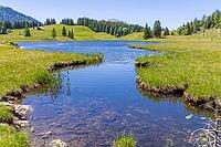 Landscape panorama, Seewaldsee, St. Koloman, Tennengau, alpine area, hiking, relaxation [IBR124899488]