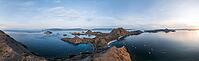 Aerial panoramic view of Pulau Padar, Komodo National Park, East Nusa Tenggara, Indonesia [IBR124899557]
