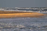 Small breakout on the beach, coming high tide, surf, Sortebærdalen Strand, Houvig, North Sea, Denmark [IBR124899882]