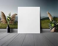 Empty paper template copy space for mockup and display design, AI generated [IBR124899894]