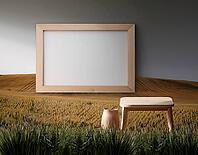 Empty frame with copy space for mockup and display design, AI generated [IBR124899897]