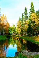 Beautiful autumn park at evening before sunset [IBR124906380]