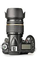 Top view of a modern dslr photo camera [IBR124906415]