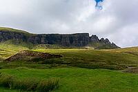 View of the Scottish Highlands, green meadows and cloudy skies in summer 2018 [IBR124915226]