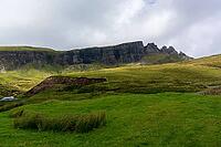 View of the Scottish Highlands, green meadows and cloudy skies in summer 2018 [IBR124915227]