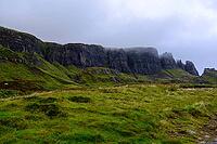 View of the Scottish Highlands, green meadows and cloudy skies in summer 2018 [IBR124915228]