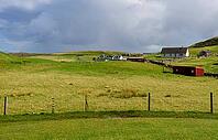 View of a farm against cloudy sky, take on the Isle of Skye in summer 2018 [IBR124915237]