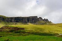 View of the Scottish Highlands, green meadows and cloudy skies in summer 2018 [IBR124915241]