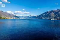 View of a lake with mountains in the background [IBR124915282]