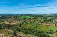 Green landscape with lakes in the background, near Monsaraz in spring 2019 [IBR124915286]