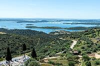 Green landscape with lakes in the background, near Monsaraz in spring 2019 [IBR124915288]