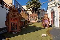 View of a street decorated for a religious festival [IBR124915296]