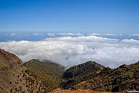 View into a mountain gorge on La Palma with a view over the clouds near Tinizara in summer 2007 [IBR124915300]